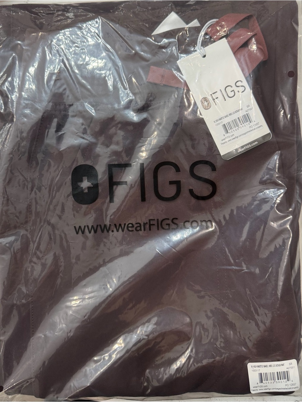 FIGS ESPRESSO Isabel High-Rise Wide-Leg Scrub Pant Women Size Small Regular NEW - Picture 11 of 11